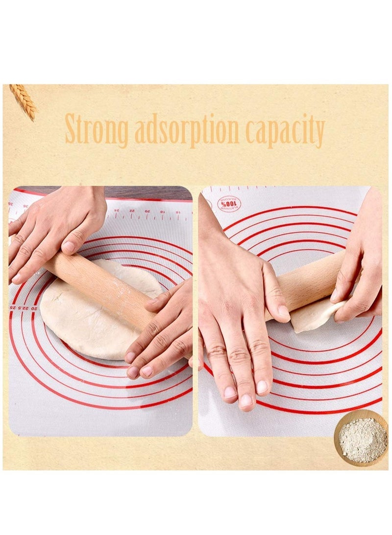 Non Slip Silicone Pastry Mat, Heat Resistant Kneading Mats Non-Stick Dough Rolling Mat for Fondant Dough Cookies Cake Sugarcraft Bread Making