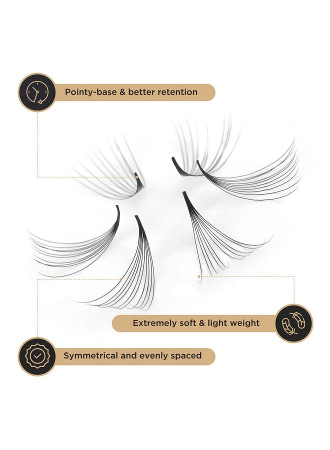 1000 Premade Volume Eyelash Extensions Mixed Tray 10D D Curl Premade Lash Fans Pointed Handmade Thin Base (10D0.07D,916Mm)