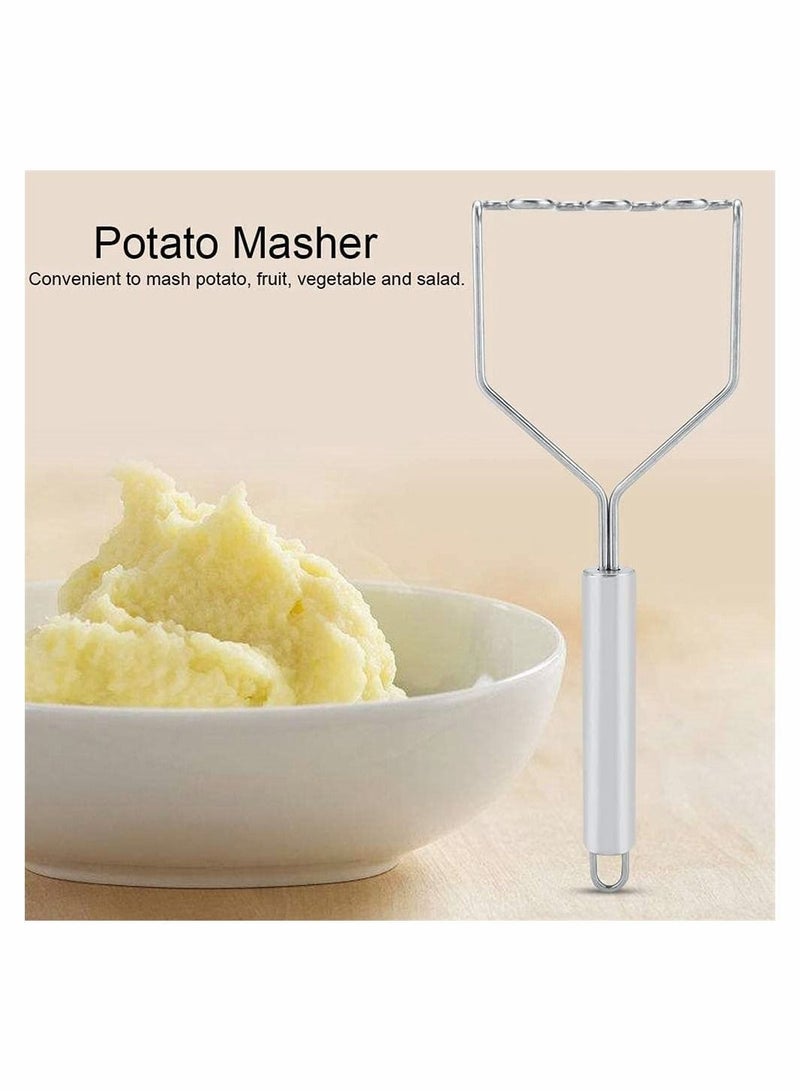 Potato Masher, Kitchen Masher Stainless Steel Perfect for Making Mashed Potato, Banana Bread, Pumpkin Puree and Vegetables, Potatoes is Easy Clean Use (1 Pcs)