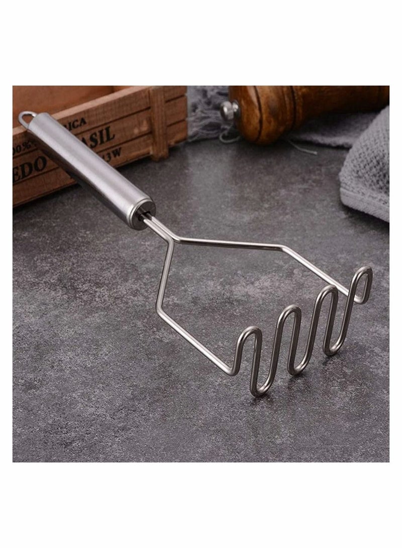 Potato Masher, Kitchen Masher Stainless Steel Perfect for Making Mashed Potato, Banana Bread, Pumpkin Puree and Vegetables, Potatoes is Easy Clean Use (1 Pcs)