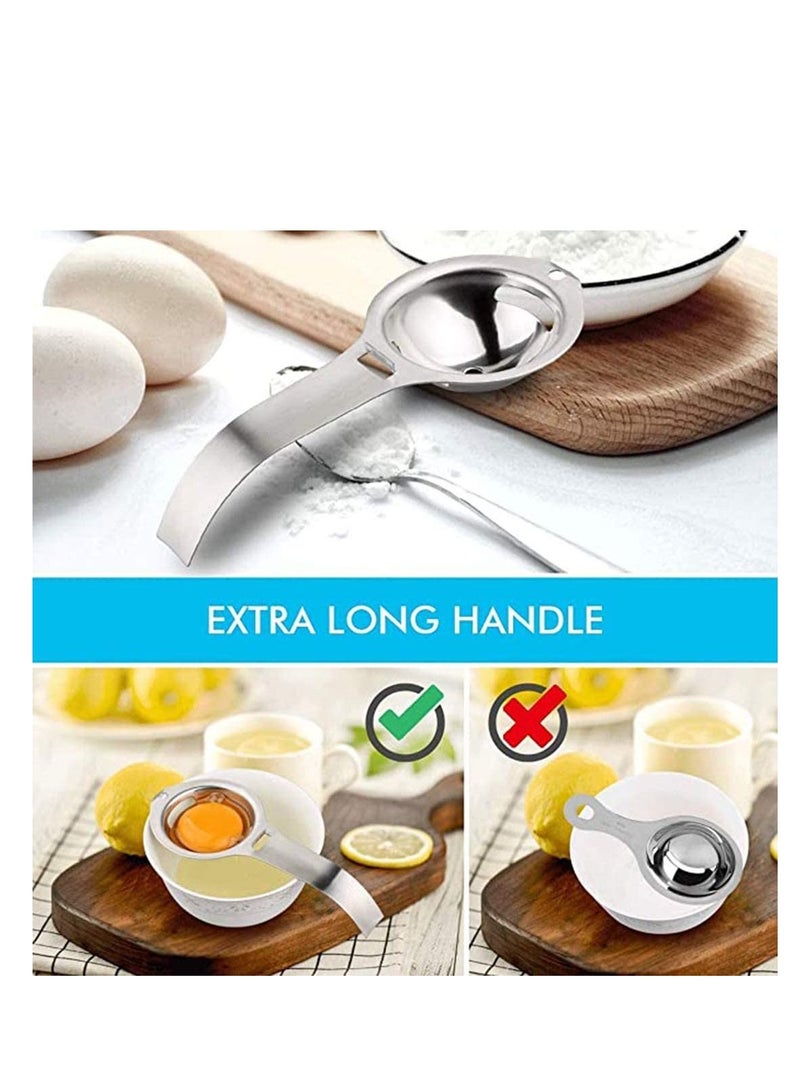 Stainless Steel Egg White Yolk Filter Separator Cooking Tool Dishwasher Safe Chef Kitchen Gadget Silver