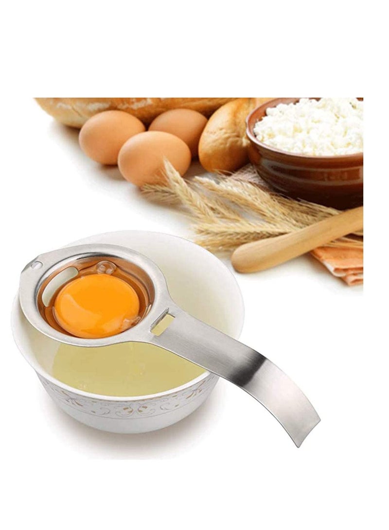 Stainless Steel Egg White Yolk Filter Separator Cooking Tool Dishwasher Safe Chef Kitchen Gadget Silver