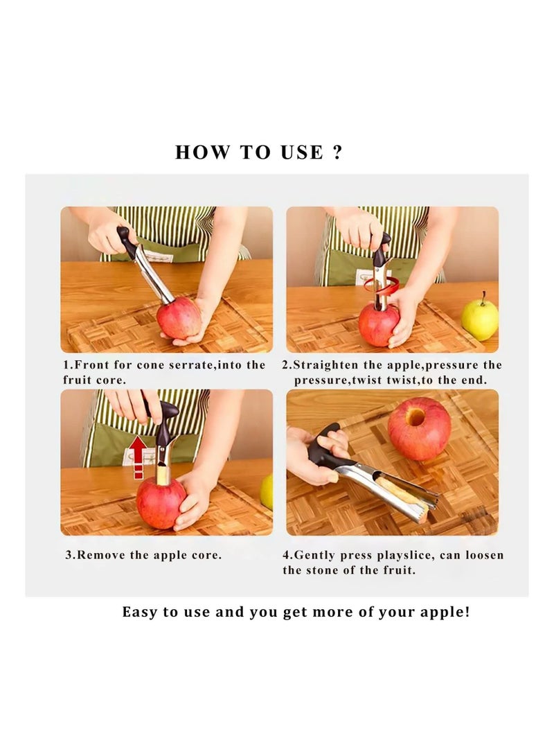 Apple Corer, Stainless Steel Fruit Vegetables Convenient for Juicer, Perfect Pitter Apples and Pears, Safe Durable Kitchen Gadgets