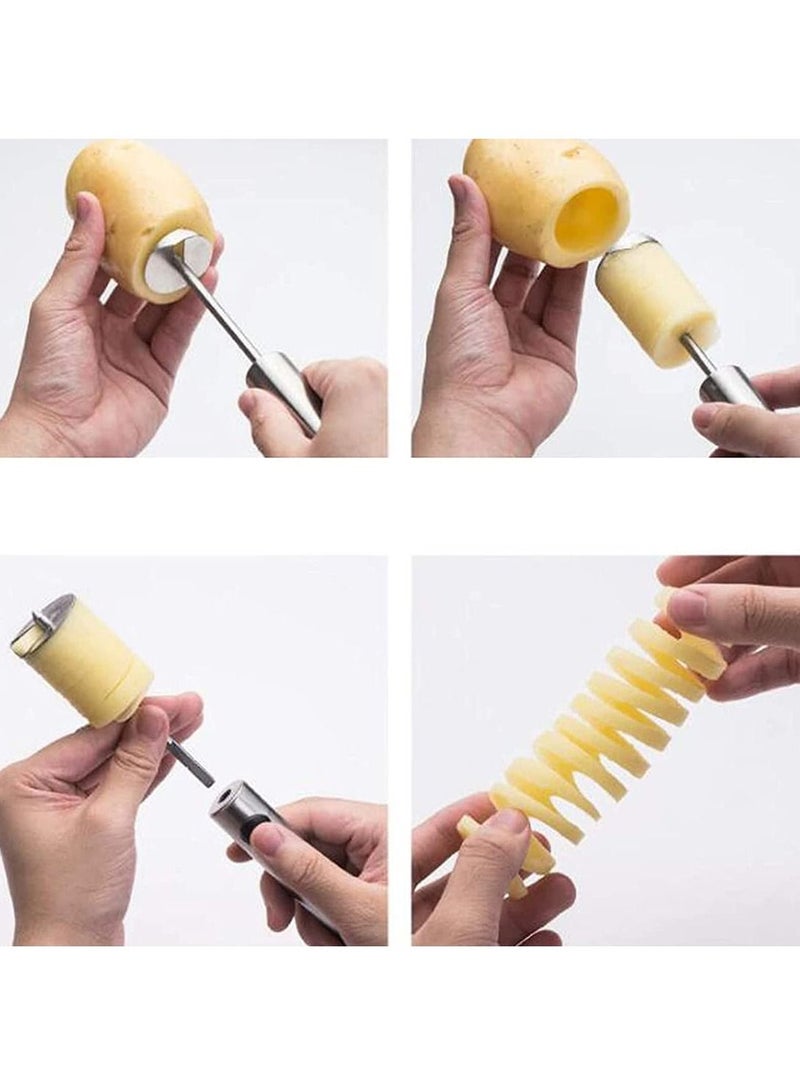 Fruit Corer, Vegetable Digging Rotating Drill Stainless Steel Corer Apple Set Core Remover Tool for Apple/Pear/Cherry Children Food...