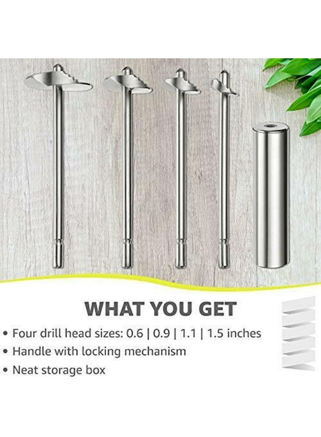 5-Piece Stainless Steel Veggie Drill Twister Set Silver