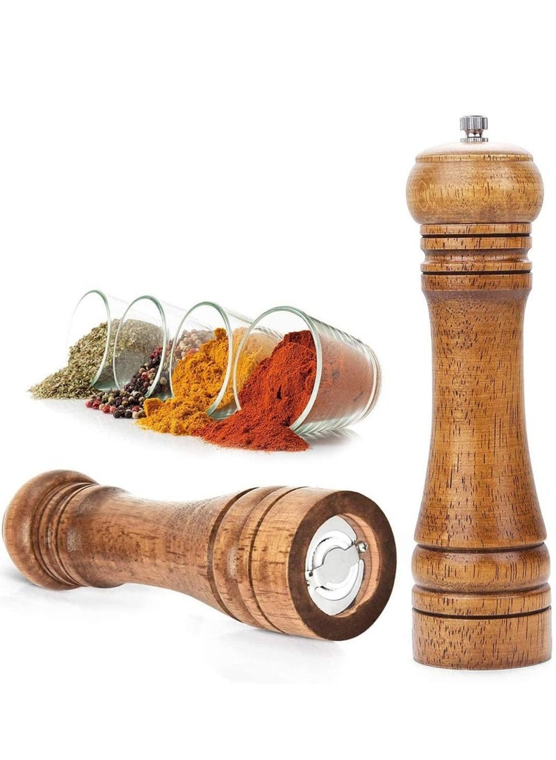 Salt and Pepper Mill Set, Wooden Grinders Premium Adjustable, Shaker  Grinder Pack of 2