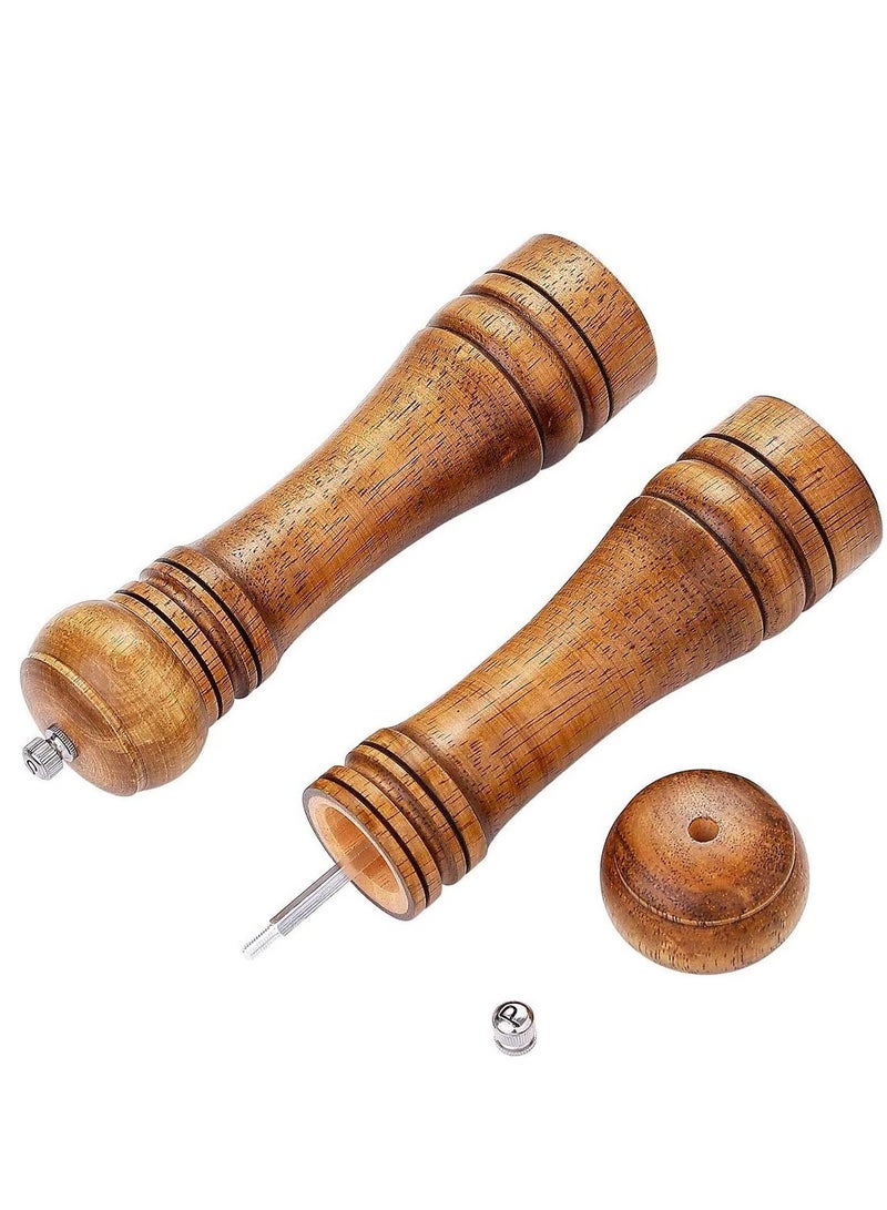 Salt and Pepper Mill Set, Wooden Grinders Premium Adjustable, Shaker  Grinder Pack of 2