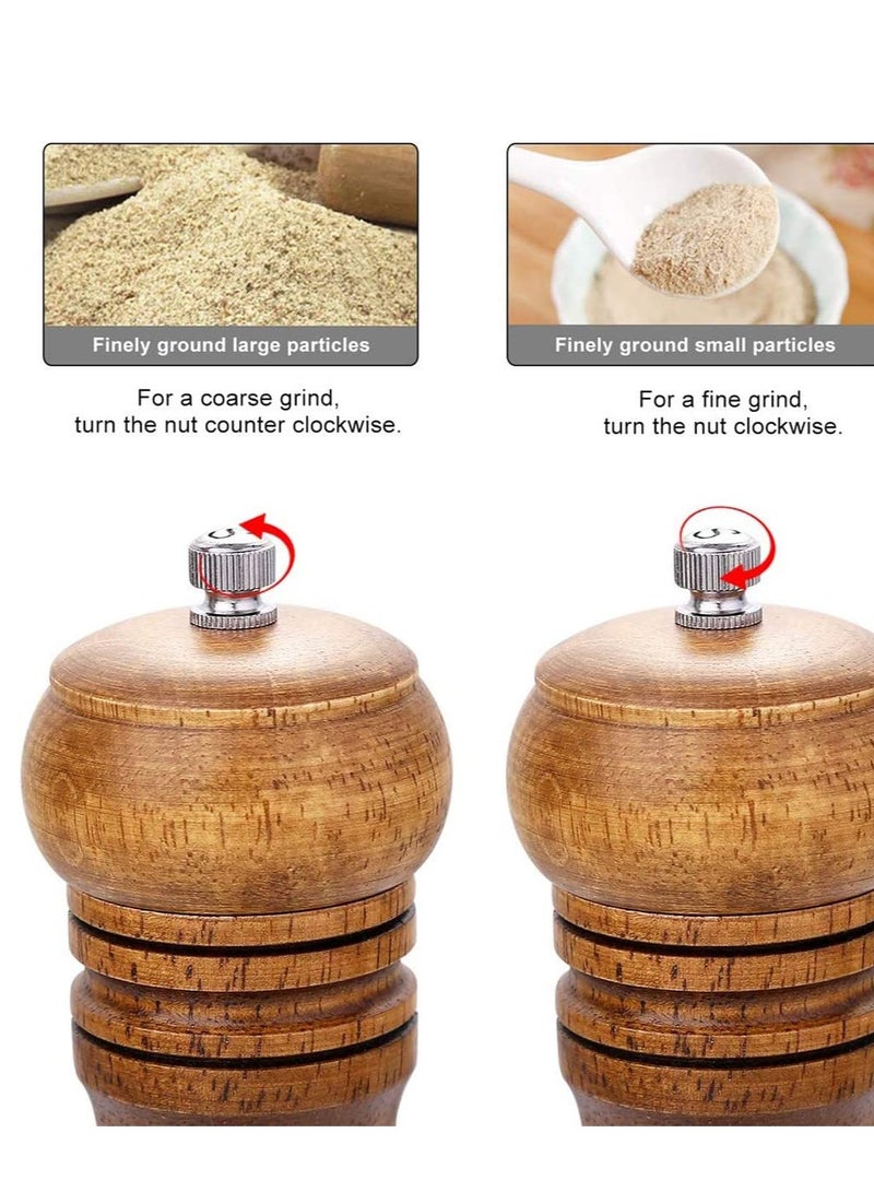 Salt and Pepper Mill Set, Wooden Grinders Premium Adjustable, Shaker  Grinder Pack of 2