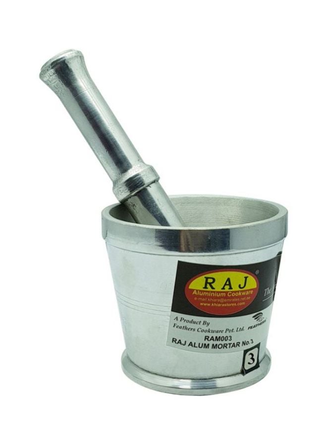 Aluminium Mortar & Pestle Set Silver