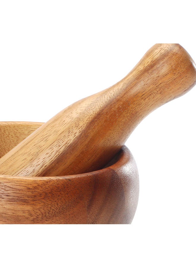 Wooden Mortar And Pestle Brown 15 x15 x 9.4cm