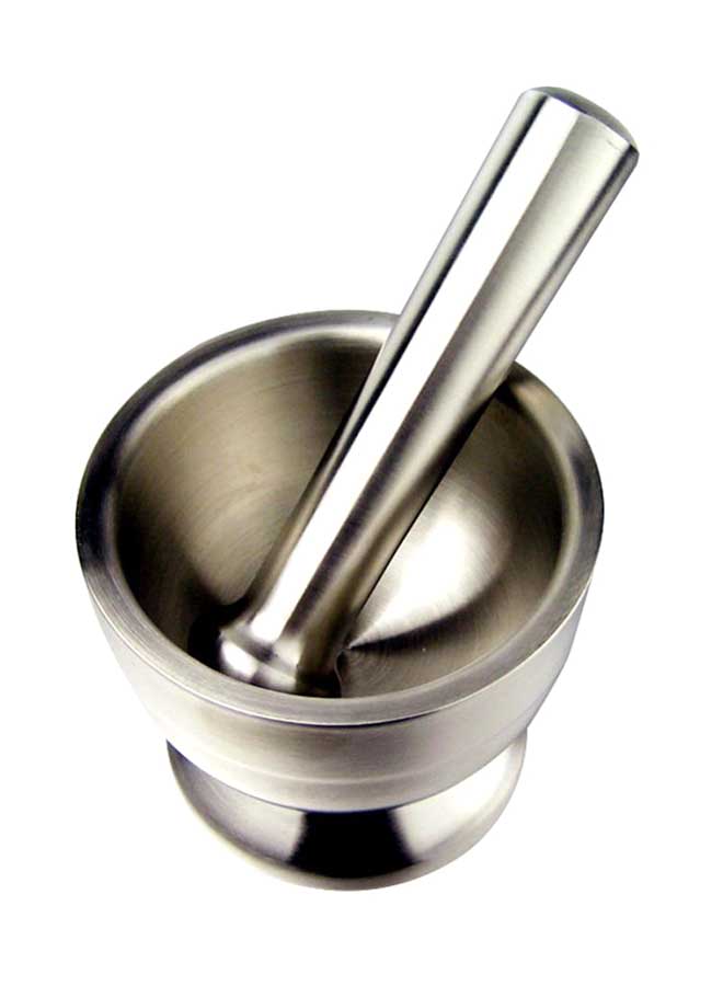 Spice Grinder Pill Crusher Mortar And Pestle Silver