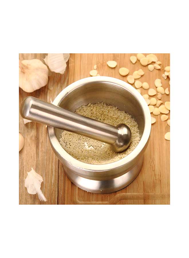 Spice Grinder Pill Crusher Mortar And Pestle Silver