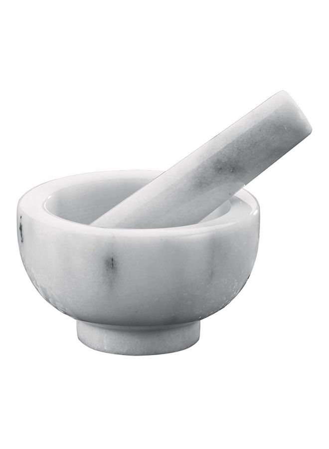 Marble Granite Mortar And Pestle White 9cm