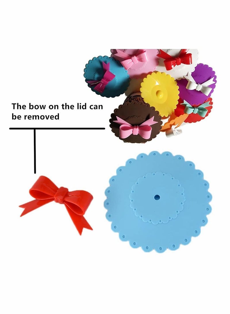 2 Pieces Silicone Cup Covers Butterfly Holder Suction Lid Reusable Anti-dust Lids for Coffee Beer Mug Wine Glass Home Office Bar