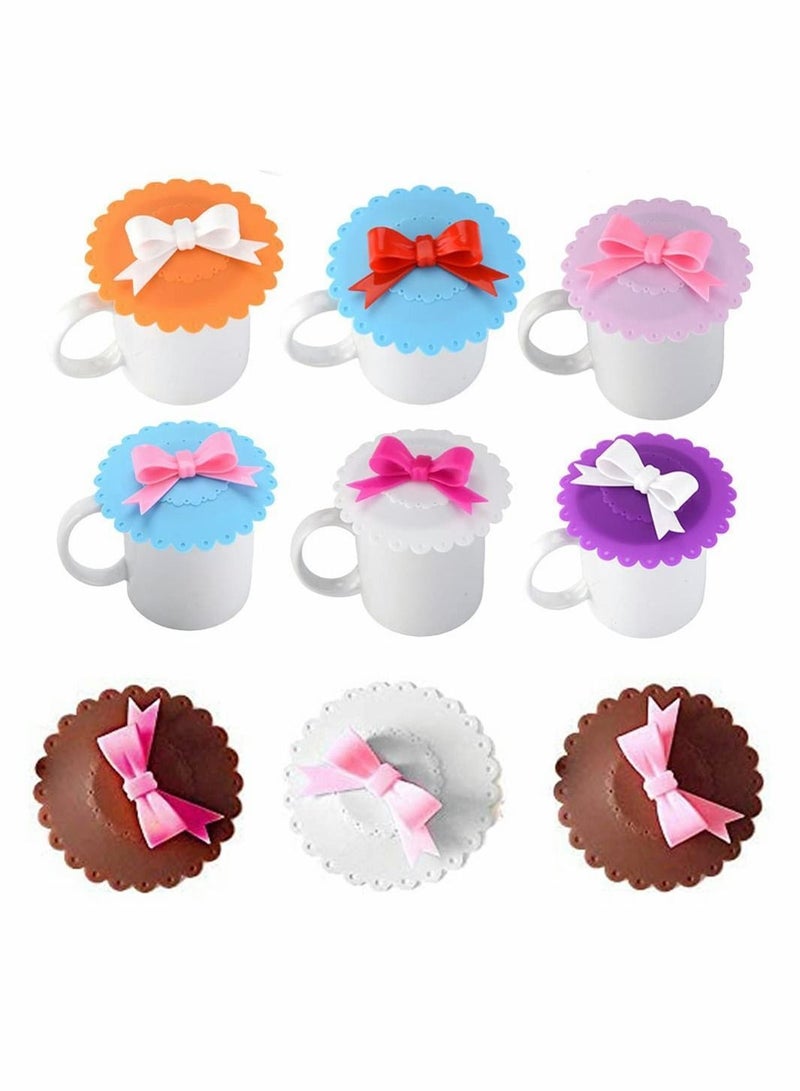 2 Pieces Silicone Cup Covers Butterfly Holder Suction Lid Reusable Anti-dust Lids for Coffee Beer Mug Wine Glass Home Office Bar