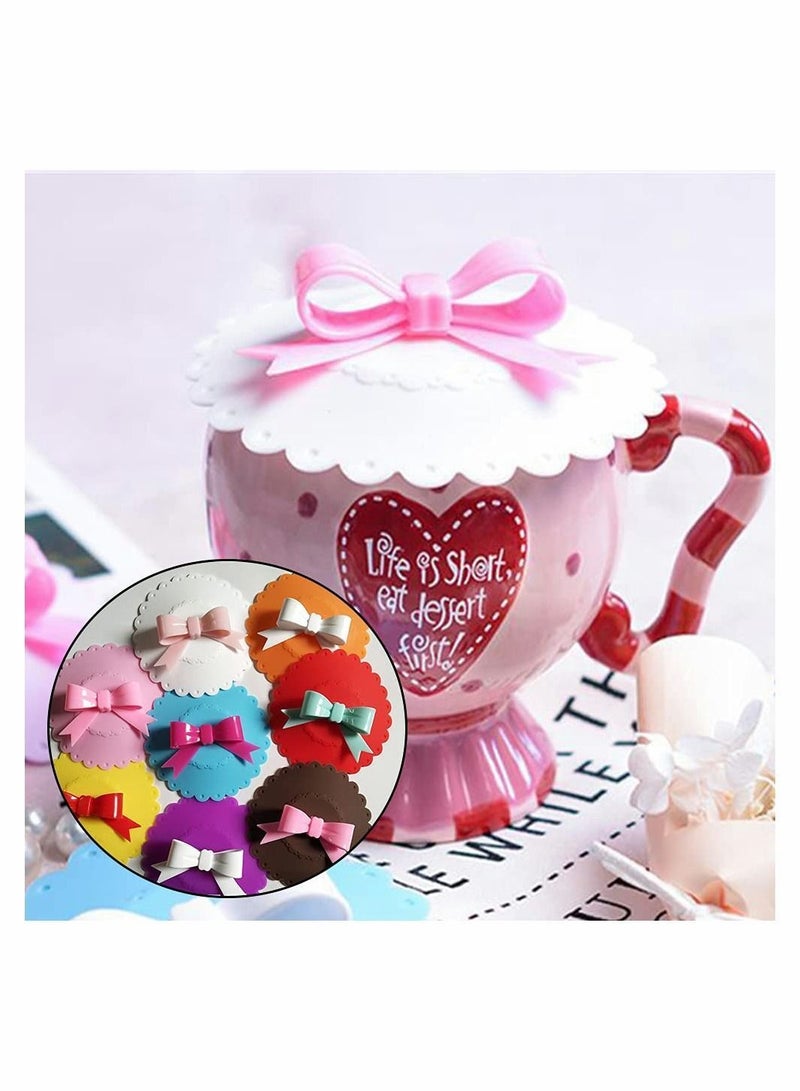 2 Pieces Silicone Cup Covers Butterfly Holder Suction Lid Reusable Anti-dust Lids for Coffee Beer Mug Wine Glass Home Office Bar