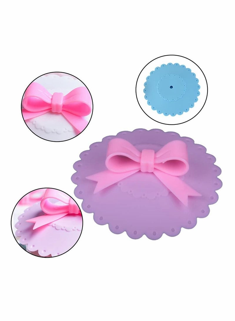 2 Pieces Silicone Cup Covers Butterfly Holder Suction Lid Reusable Anti-dust Lids for Coffee Beer Mug Wine Glass Home Office Bar