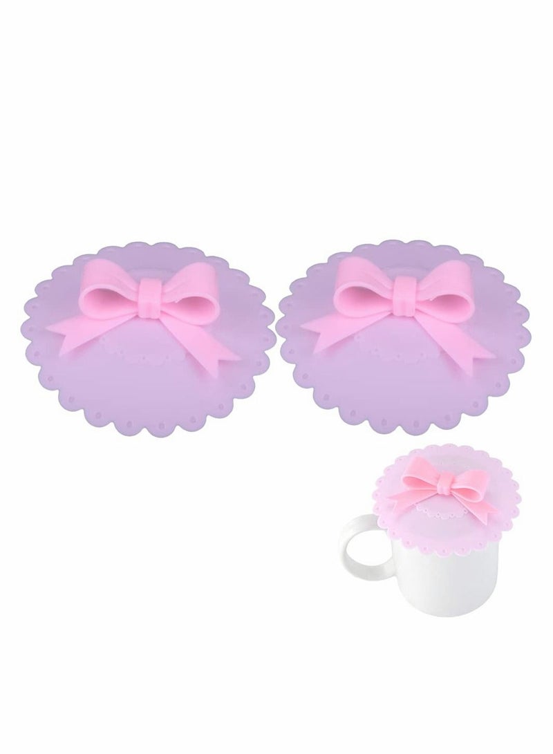 2 Pieces Silicone Cup Covers Butterfly Holder Suction Lid Reusable Anti-dust Lids for Coffee Beer Mug Wine Glass Home Office Bar