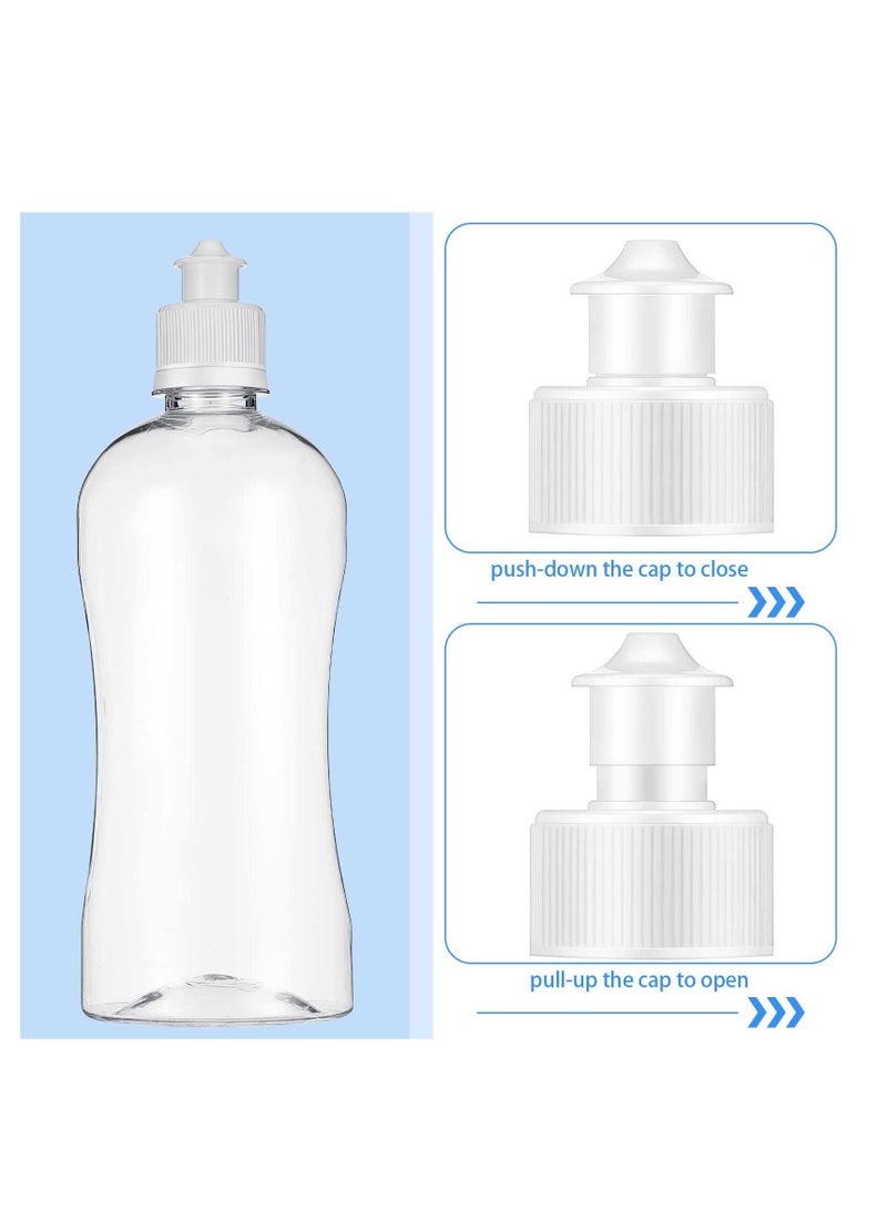 60 Pack Push Pull Caps for Bottles 28 mm Plastic Water Bottle Cap Sports Replacement Tops Sport Lid Caps, White