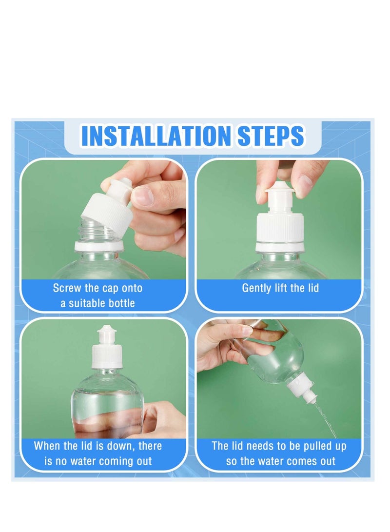 60 Pack Push Pull Caps for Bottles 28 mm Plastic Water Bottle Cap Sports Replacement Tops Sport Lid Caps, White