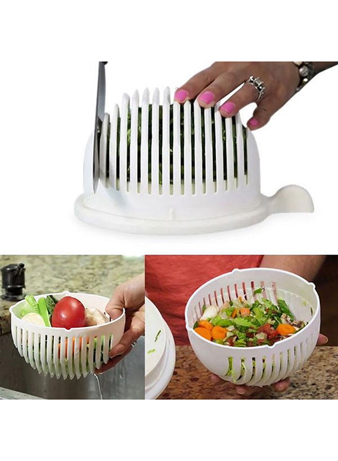 Salad Cutter Bowl White 8.9x7.1x3.9inch