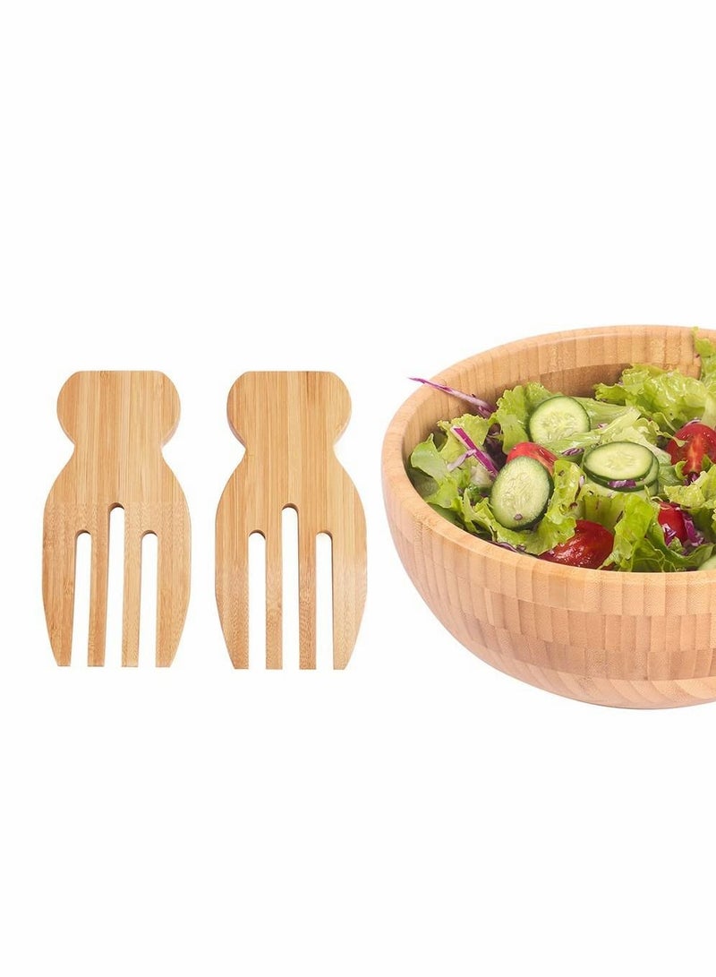 Bamboo Salad Hands Blender, Set Claws Tossing Wooden Tongs Personalized Utensils Pack of 2