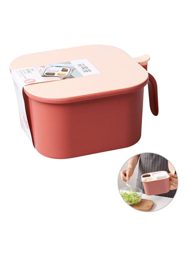 Seasoning Box Spice Pots Storage Container Condiment Pink 14*8*14cm