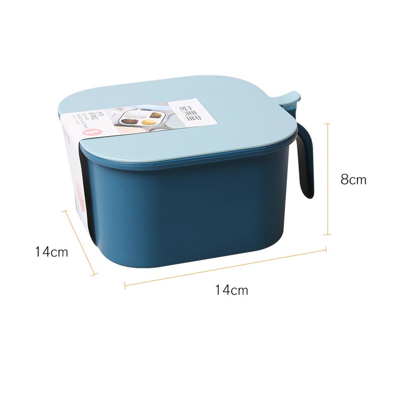 Seasoning Spice Storage Container With Cover And Spoon Green 14 x 8 x 14cm