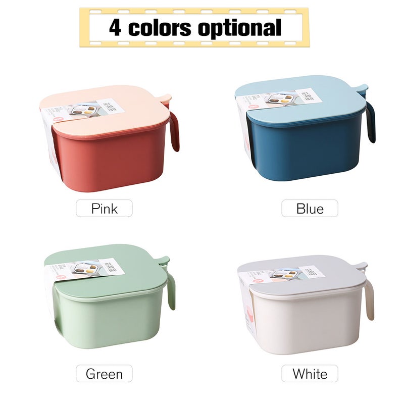 Seasoning Spice Storage Container With Cover And Spoon White 14 x 8 x 14cm