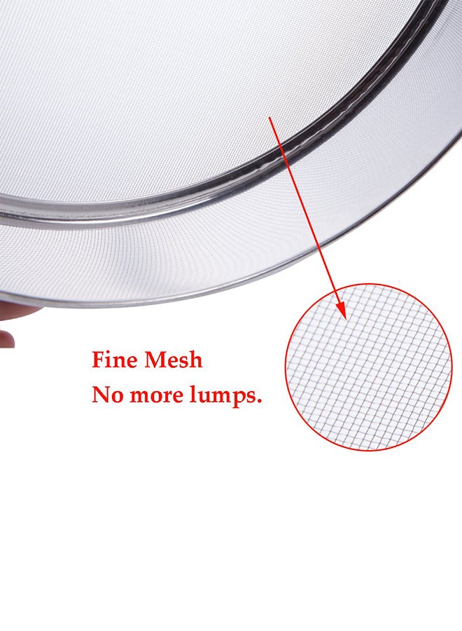 6-Piece Round Flour Sieve Silver 30cm