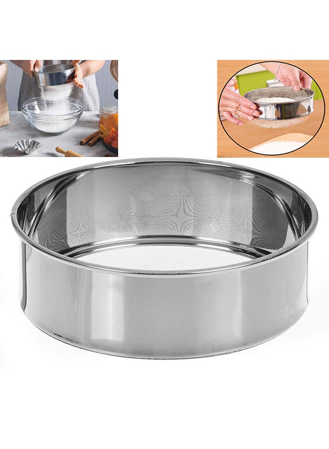 6-Piece Round Flour Sieve Silver 30cm