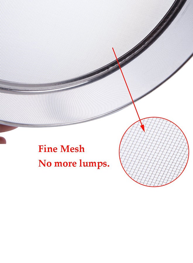 6-Piece Round Flour Sieve Silver 30centimeter