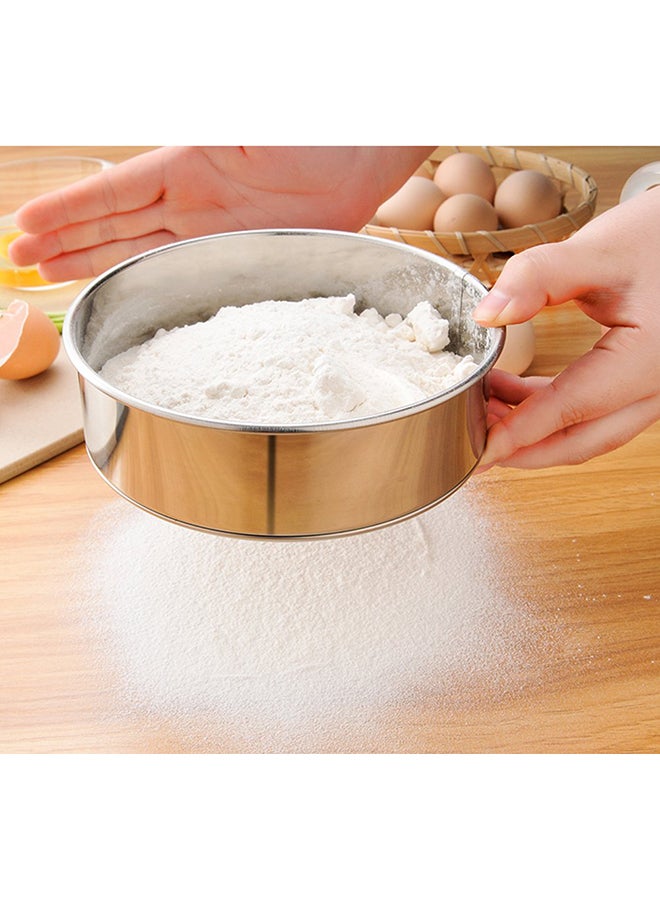 6-Piece Round Flour Sieve Silver 30cm