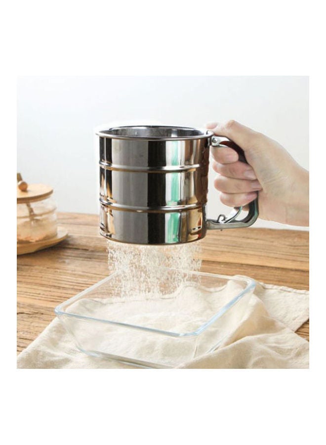 Kitchen Aid Flour Sifter One Hand With Meshes Cup Silver