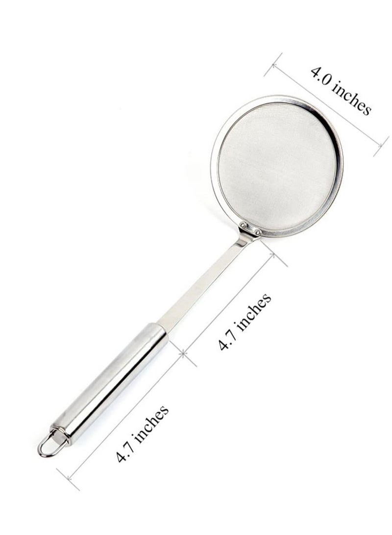 Hot Pot Fat Skimmer Spoon Stainless Steel Fine Mesh Strainer for Skimming Grease and Foam