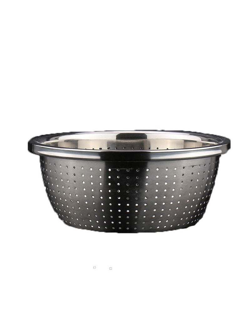 Stainless Steel Rice Washing Sieve Multi-purpose Drain Basin Fruit Basket Water Filter Small Hole Leakage Basin Reverse Side Rice Washing Punching Hole Leakage Basin