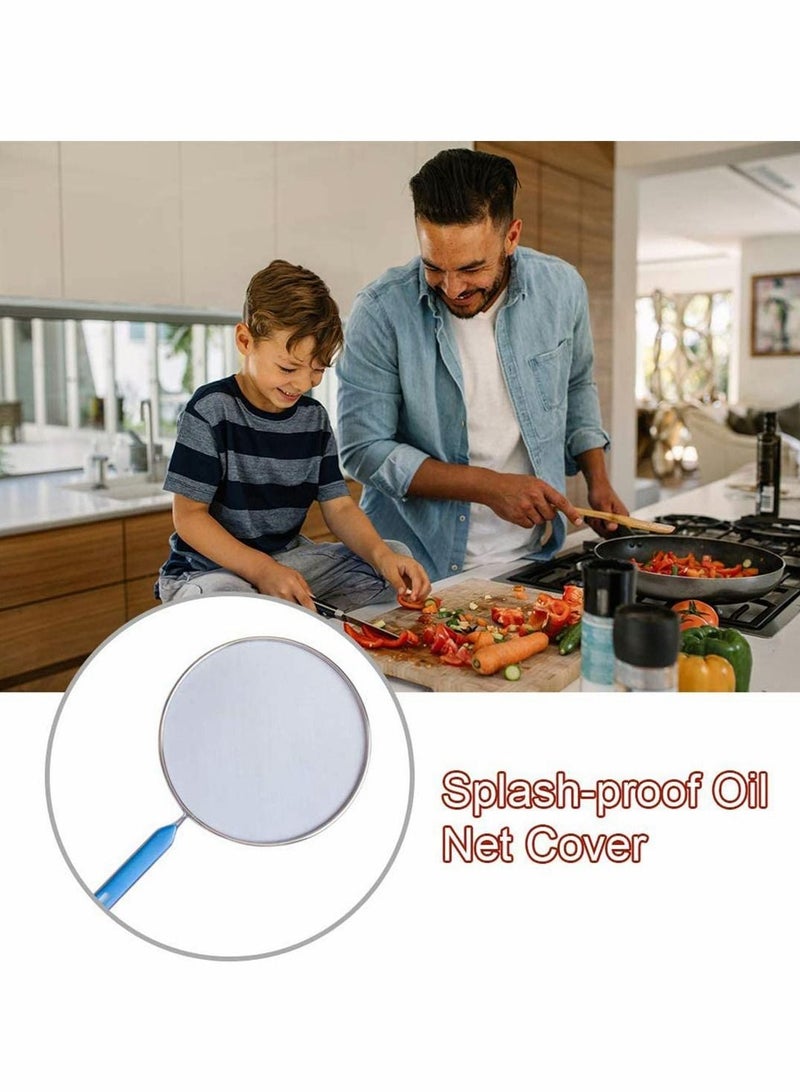 Grease Splatter Screen Guards for Frying Pan - Mesh Stainless Steel Pot Oil Cooking Cover Skillet Lid, Splatter Screen Frying Pan Cover, Protector Home Kitchen Accessory, 3PCS