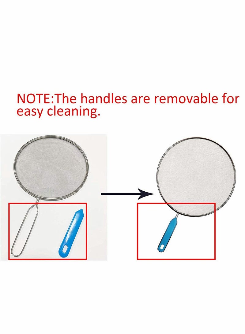 Grease Splatter Screen Guards for Frying Pan - Mesh Stainless Steel Pot Oil Cooking Cover Skillet Lid, Splatter Screen Frying Pan Cover, Protector Home Kitchen Accessory, 3PCS