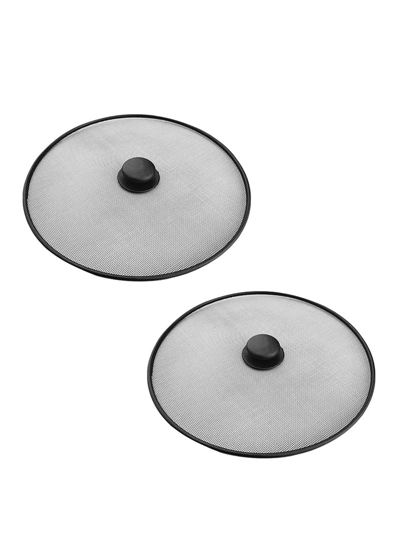 2Pcs Splatter Screen for Frying Pan Stainless Steel Fine Mesh Grease Splatter Guard Oil Splatter Screen Guard for Frying Pan Cooking Kitchen Gadget