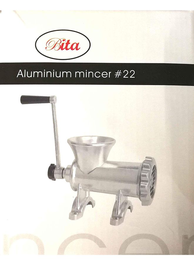 Aluminium Meat Mincer Silver/Beige 22centimeter