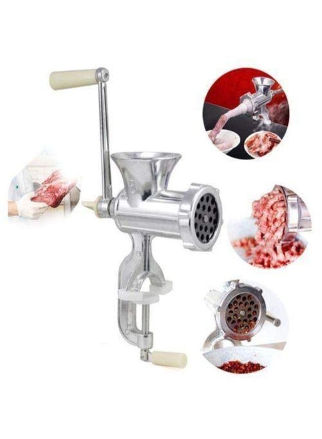 Aluminium Meat Mincer Silver/Beige 22centimeter