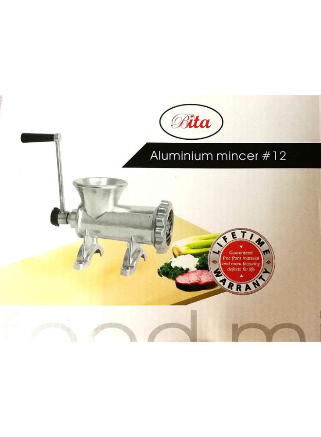 Aluminium Meat Mincer Silver/Beige 12centimeter
