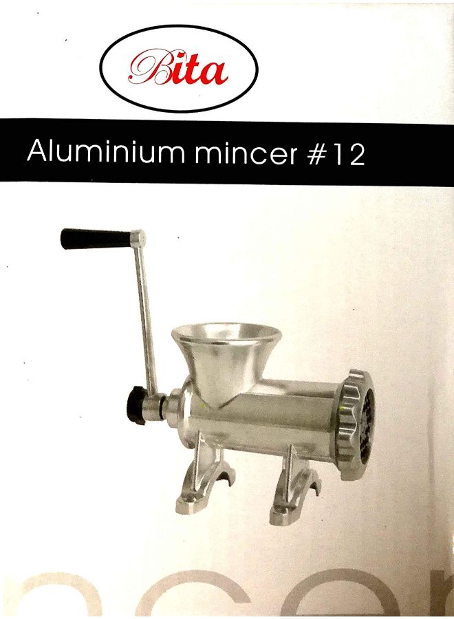 Aluminium Meat Mincer Silver/Beige 12centimeter
