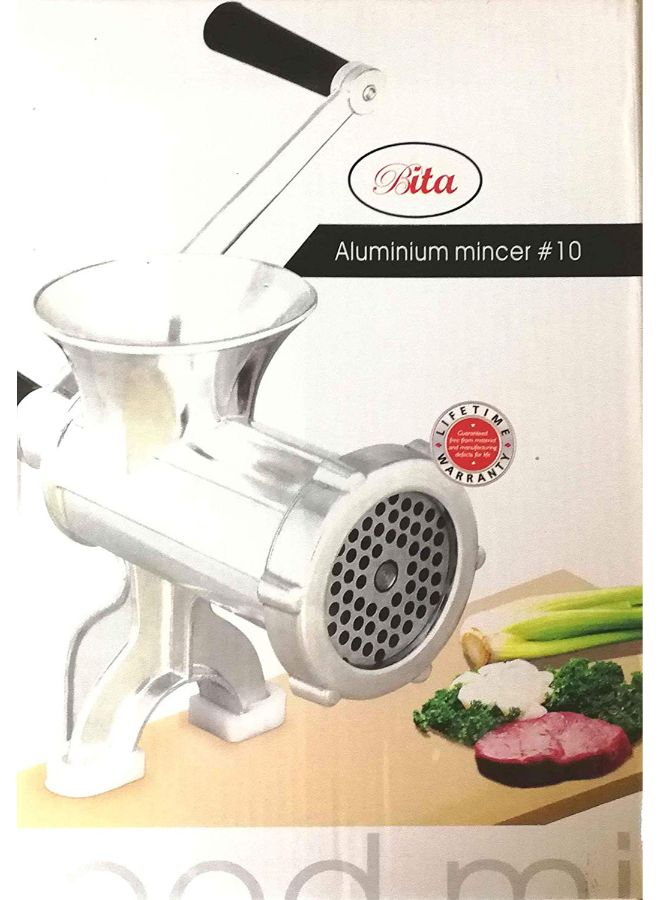 Aluminium Meat Mincer Silver/Beige 10centimeter