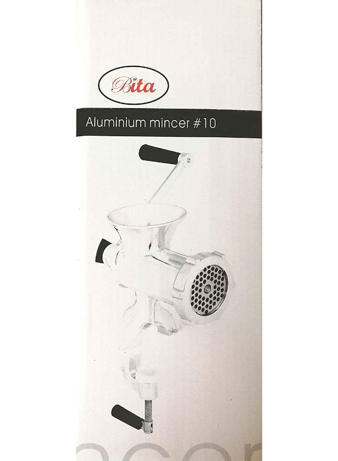 Aluminium Meat Mincer Silver/Beige 10centimeter