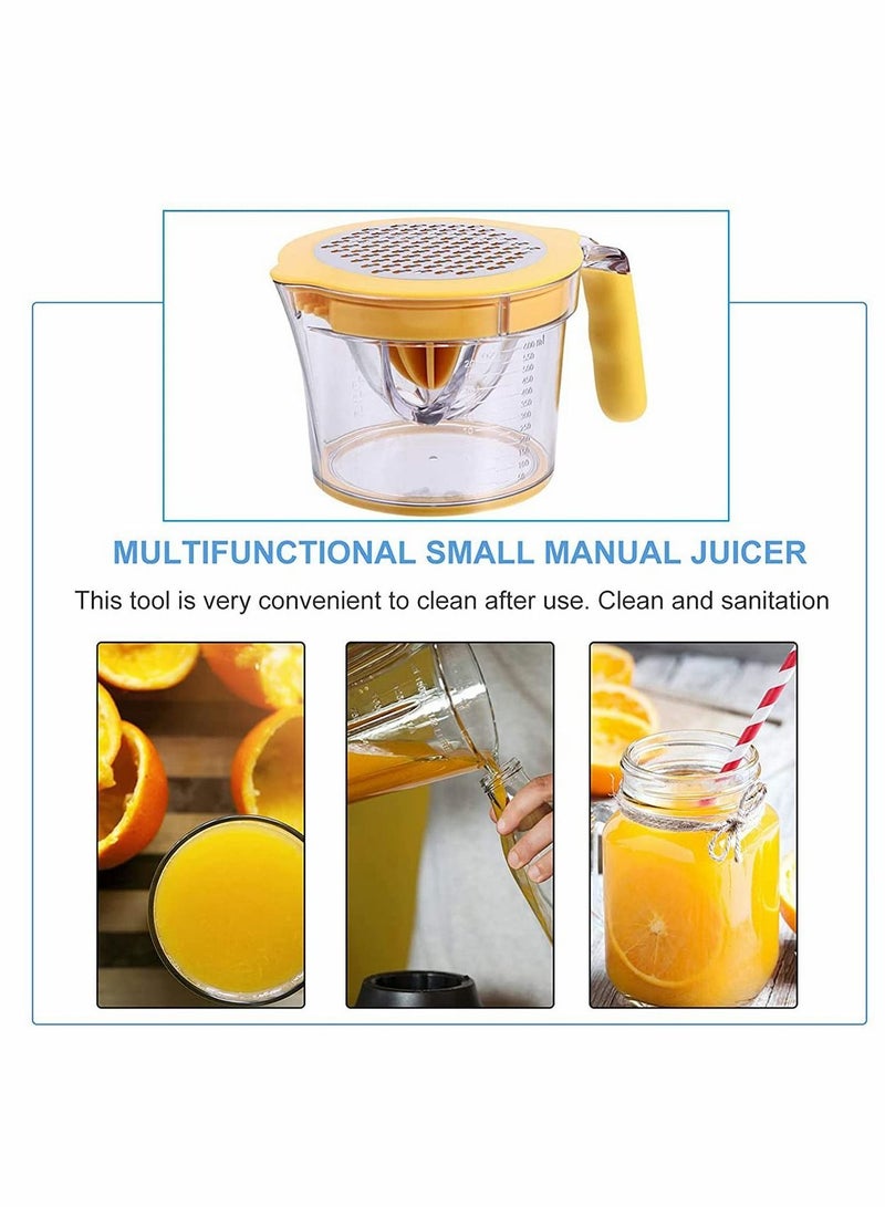 Multifunctional Manual Juicer Squeezer Press for Citrus Lemons Orange Lime Tangerines And Other Fruits (Yellow) yellow