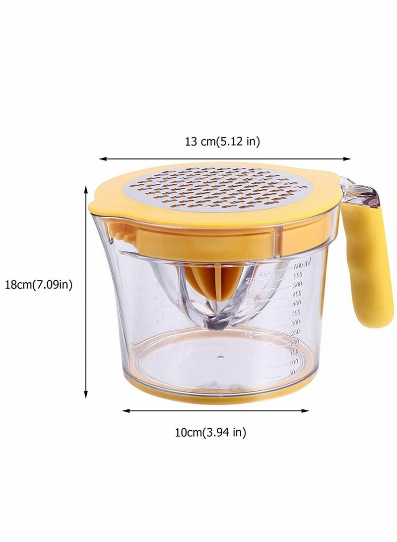 Multifunctional Manual Juicer Squeezer Press for Citrus Lemons Orange Lime Tangerines And Other Fruits (Yellow)