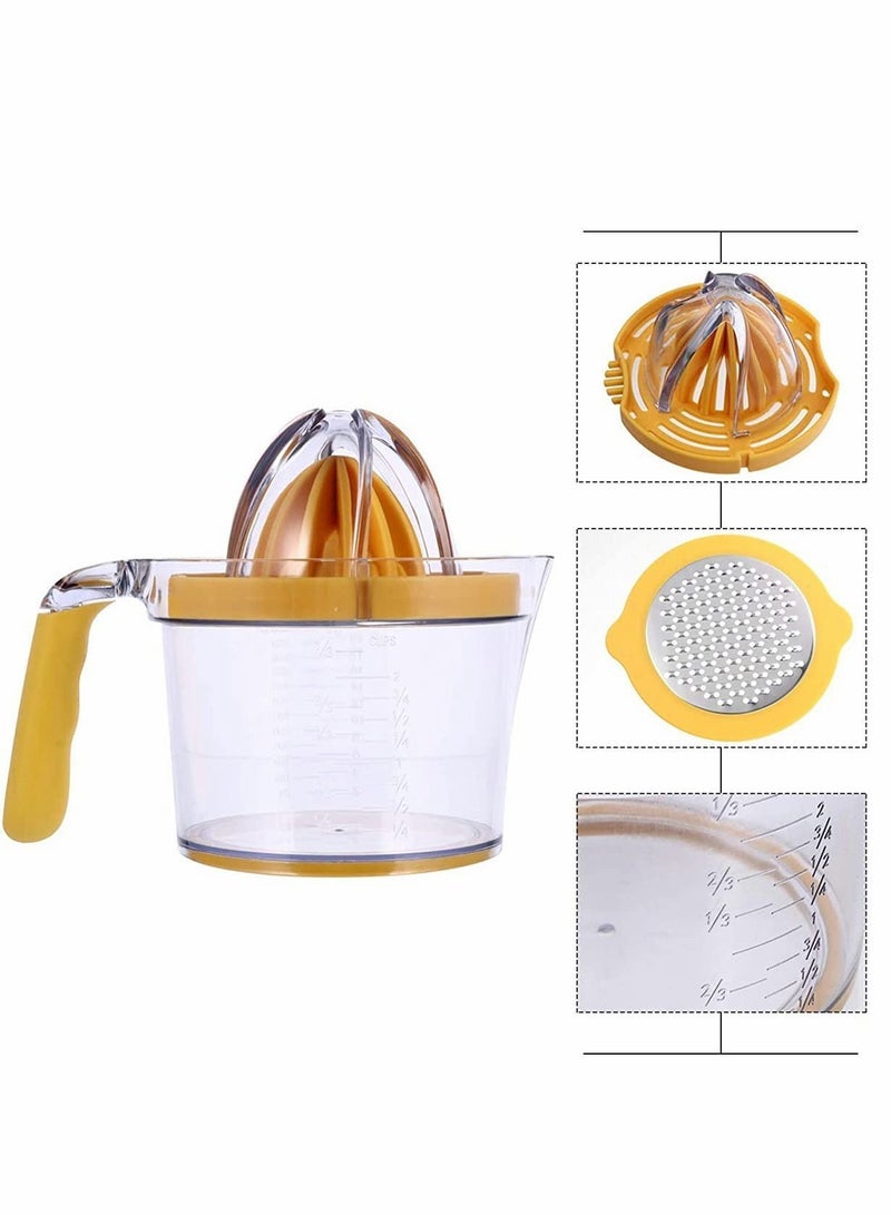 Multifunctional Manual Juicer Squeezer Press for Citrus Lemons Orange Lime Tangerines And Other Fruits (Yellow)