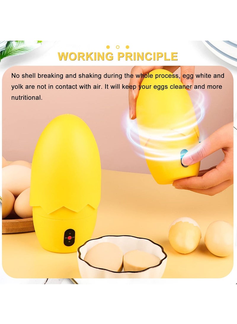 Electric Egg Whisk, Egg White and Yolk Mixer Kitchen Cooking Baking Tool Accessories with European Charging Cable (Yellow)