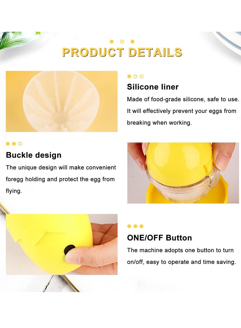 Electric Egg Whisk, Egg White and Yolk Mixer Kitchen Cooking Baking Tool Accessories with European Charging Cable (Yellow)